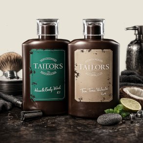 Tailor&rsquo;s Hair & Body Wash og Tea Tree Wash til m�nd &ndash; professionel 2-i-1 shampoo og rensende tea tree shampoo