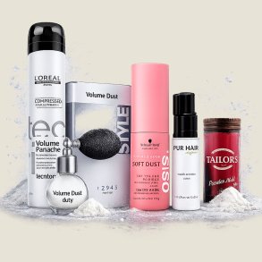 Professionel volume dust og h�rpudder til �jeblikkelig volumen og tekstur fra L&rsquo;Or�al Professionnel, Schwarzkopf, Trinity Haircare, PUR Hair, Dusy Professional og Tailor&rsquo;s &ndash; letv�gts styling med mat finish og fleksibelt hold.