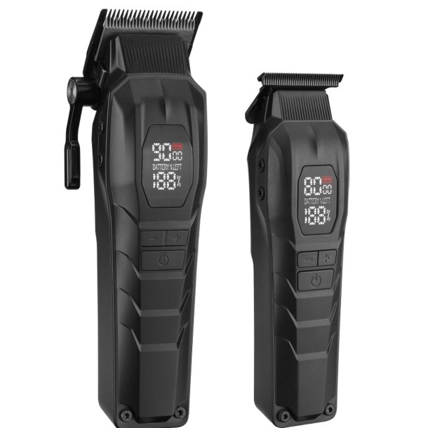 EFALOCK BLADECORE maskins�t med klippemaskine og trimmer, begge med LED-display til batteristatus og hastighed.