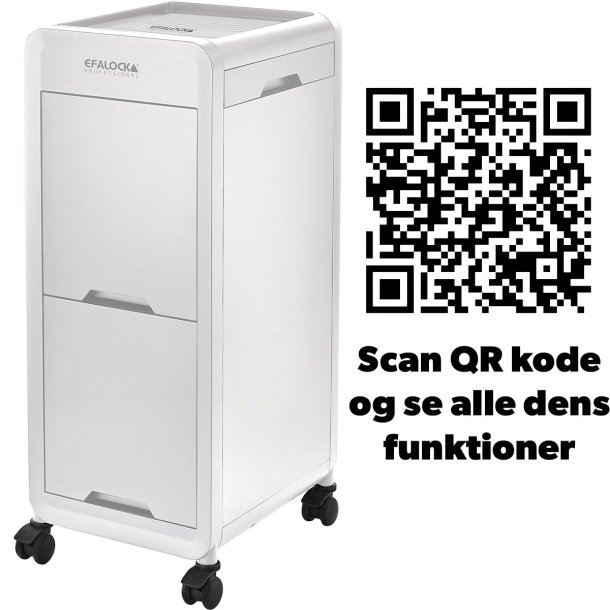 EFALOCK eNOBILE servicevogn med 4 skuffer, f�nholder, varmebeskyttelsesm�tte og HAIRPROOF hjul