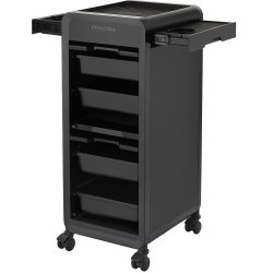 Sort eNOBILE EFALOCK servicevogn med fire skuffer, udtr�ksbakker og h�rt�rrerholder