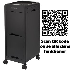 Sort eNOBILE EFALOCK servicevogn med lukkede skuffer, topbakke og fire hjul