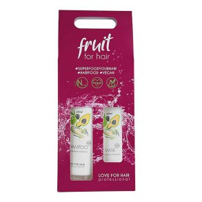 Fruit for Hair Intensive Repair & Rebuild shampoo og h�rkur med avocado-, macadamia- og olivenolie.