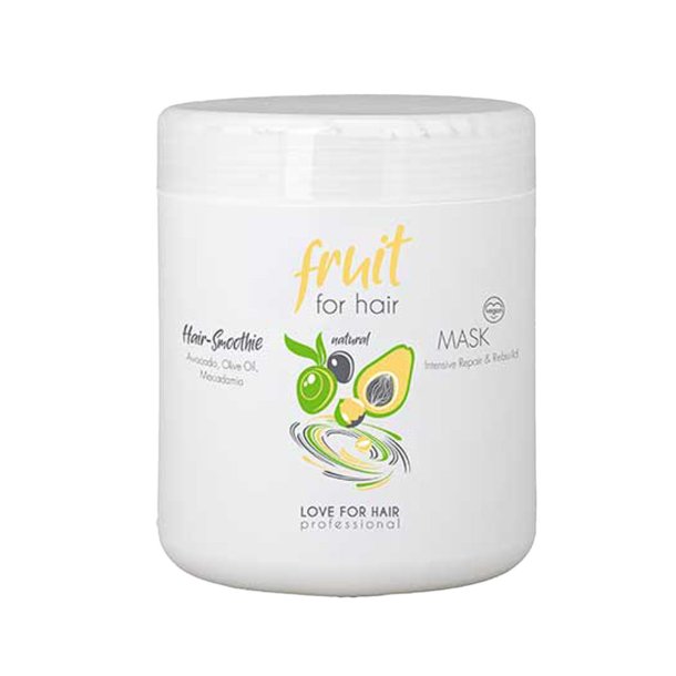 LOVE FOR HAIR Fruit for Hair Intensive Repair & Rebuild Mask 1000 ml reparerende h�rkur med tre plejende olier.