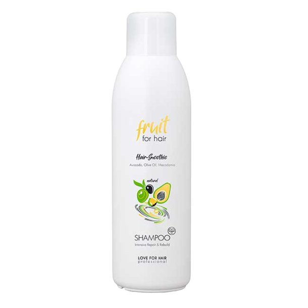 LOVE FOR HAIR Fruit for Hair Intensive Repair & Rebuild Shampoo 1000 ml med avocado-, macadamia- og olivenolie.