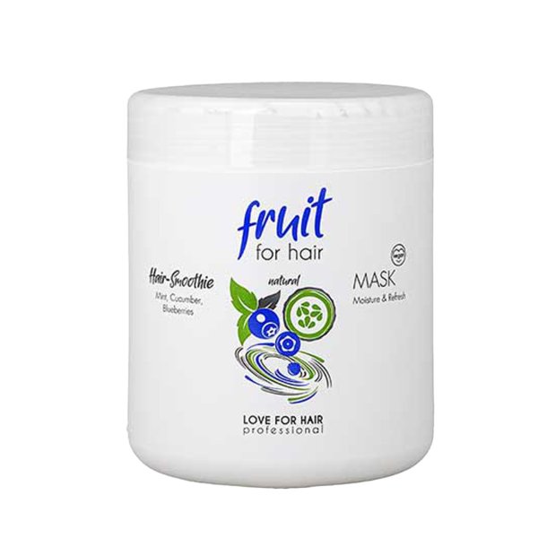 LOVE FOR HAIR Fruit for Hair Moisture & Refresh Mask 1000 ml fugtgivende h�rkur med mynte, agurk og bl�b�r.