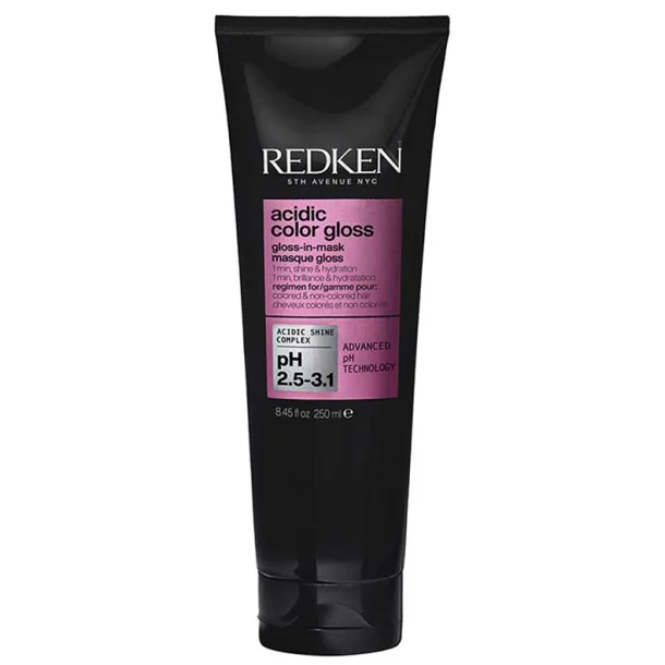 Lyser�d emballage med Redken Acidic Color Gloss Gloss-in-Mask 250 ml, fugtgivende et-minuts glanskur til farvet h�r