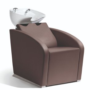 Brun vaskeplads Elegantia med komfortstol, ergonomisk kumme og rustfrit stlbase